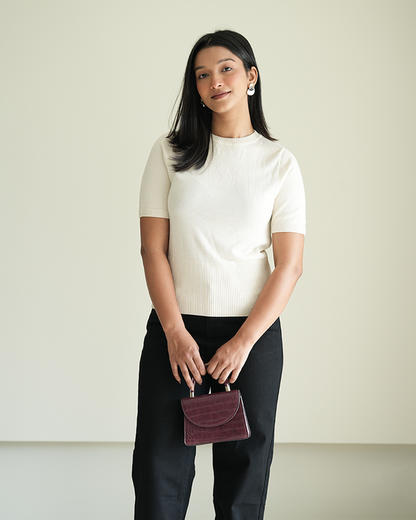 Casual Offwhite Knit Top