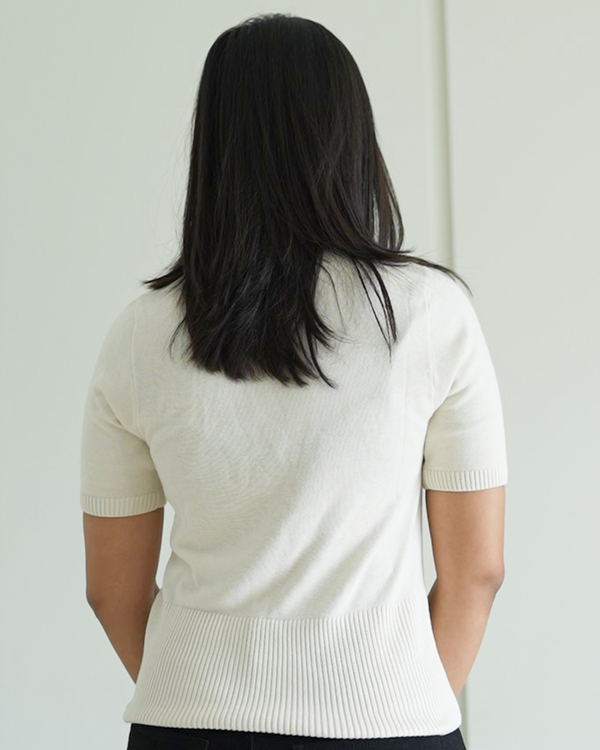 Casual Offwhite Knit Top