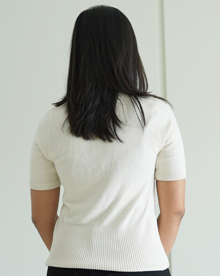 Casual Offwhite Knit Top