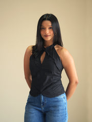 Black Halter Neck Top