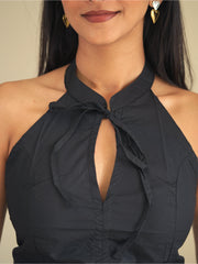 Black Halter Neck Top