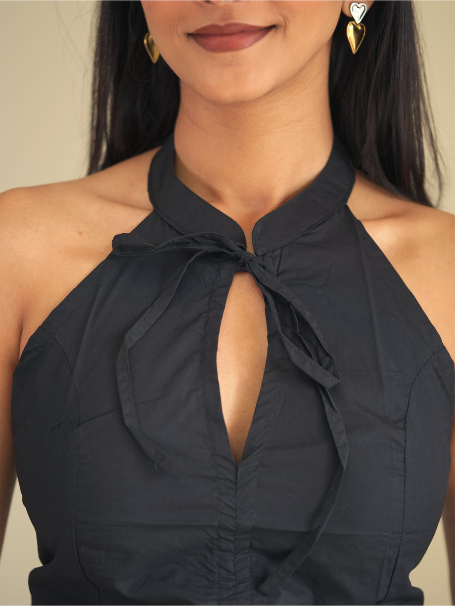 Black Halter Neck Top