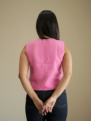 Pink Wave Cut Vest
