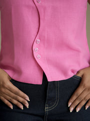 Pink Wave Cut Vest