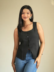 Off To Work Striped Vest