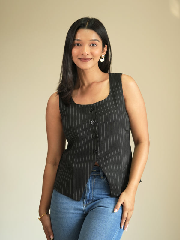 Off To Work Striped Vest