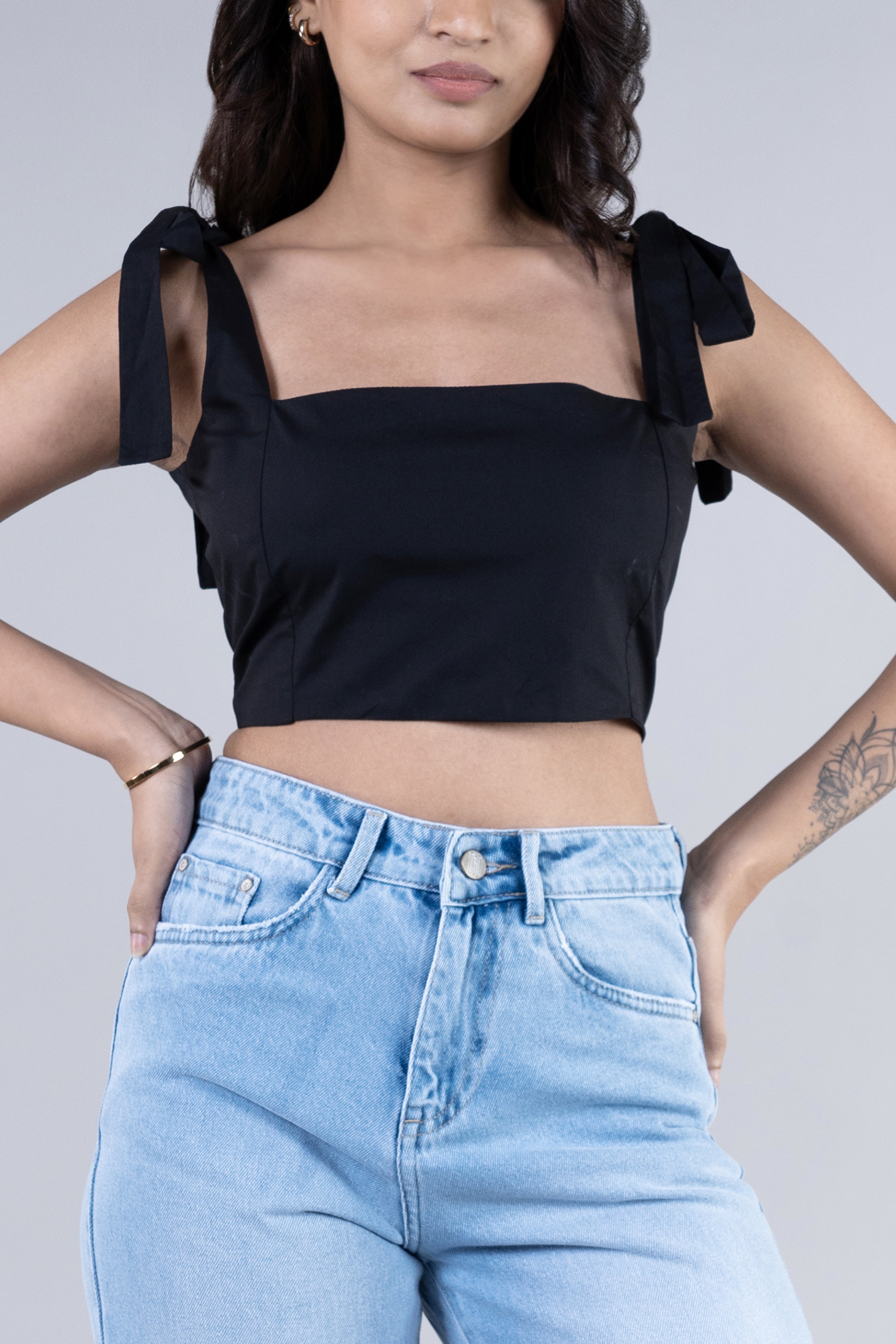 Weathered Misty Blue Wide Jeans