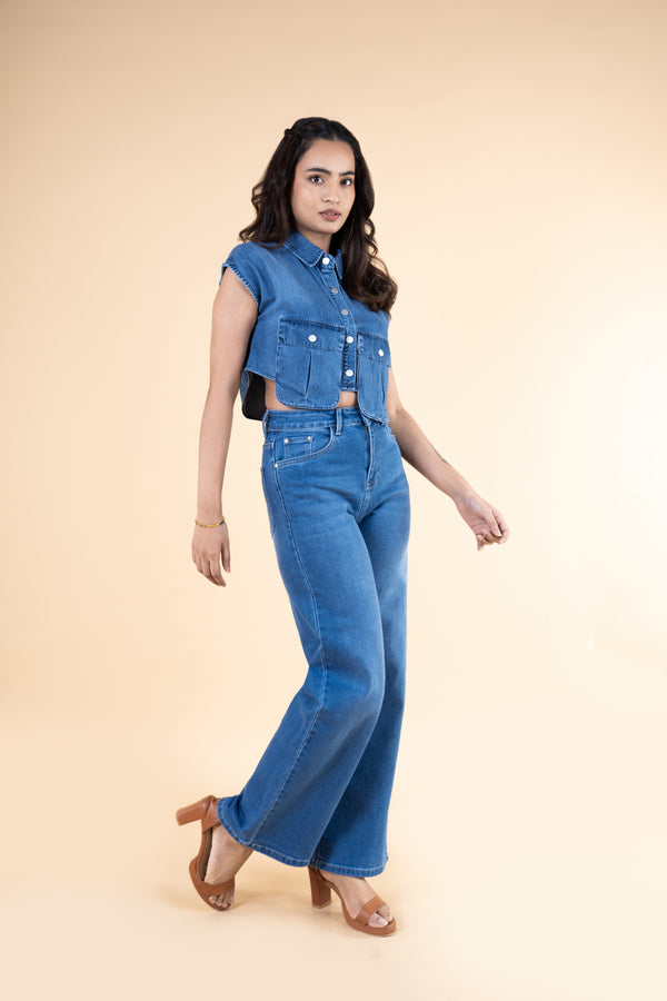 Everyday Mid-Blue Wide Jeans