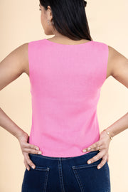 Pink Wave Cut Vest