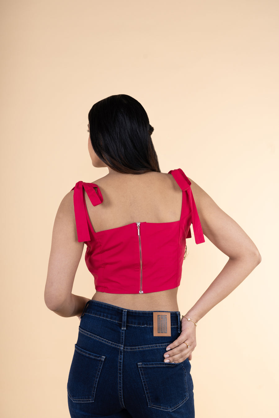 Hot Pink Tie Up Crop Top