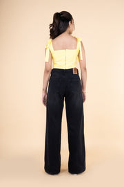 Weathered Black Wide Leg Jeans