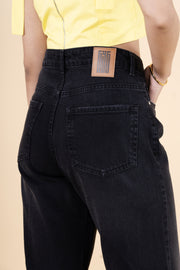 Weathered Black Wide Leg Jeans