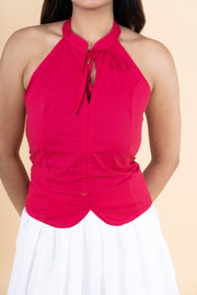 Hot Pink Halter Neck Top