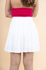 White Pleated Tennis Skort