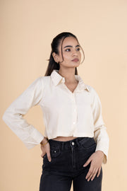 Oversized Cloud Cropped Shirt