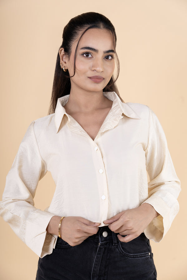 Oversized Cloud Cropped Shirt