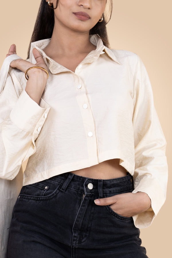 Oversized Cloud Cropped Shirt