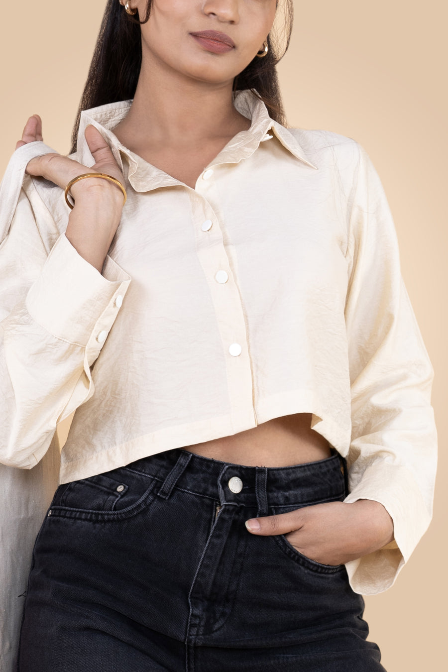 Oversized Cloud Cropped Shirt