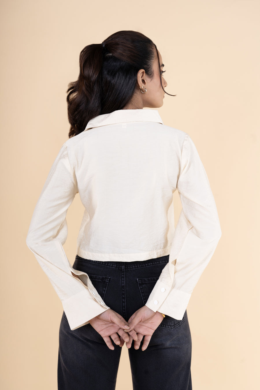 Oversized Cloud Cropped Shirt