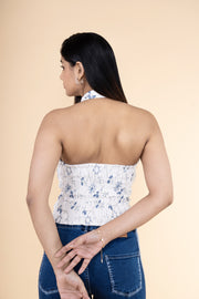 Bohimian Embroidery Halter Neck Shirt