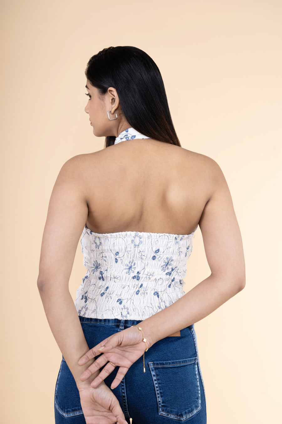 Bohimian Embroidery Halter Neck Shirt