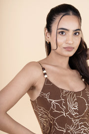 Golden Bloom Peplum Dress