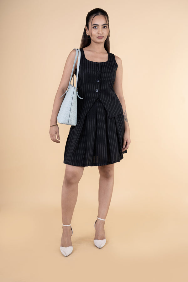 Off to Work Striped Skort