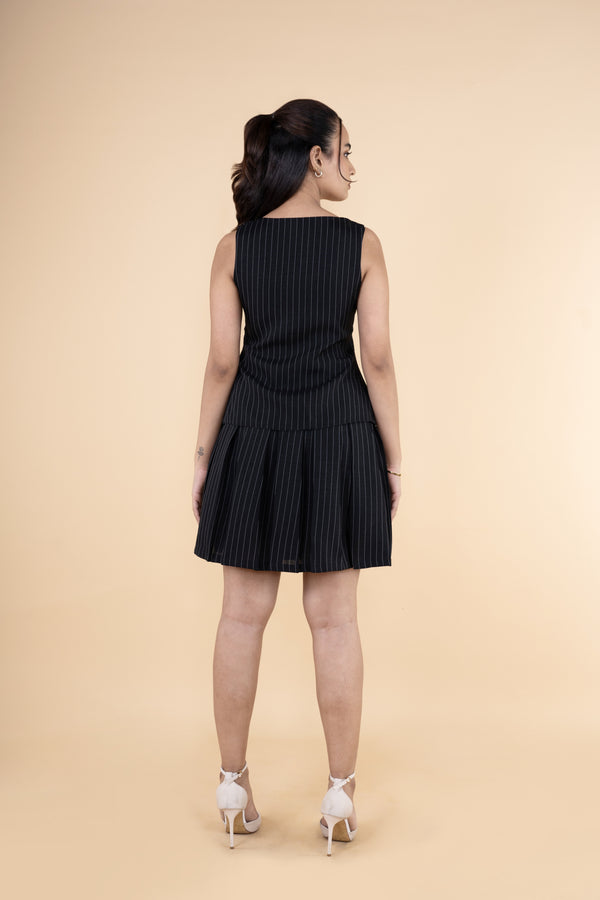 Off to Work Striped Skort