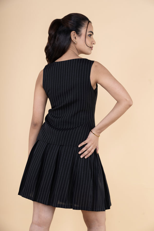 Off to Work Striped Skort