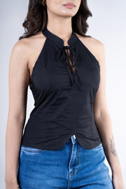 Black Halter Neck Top