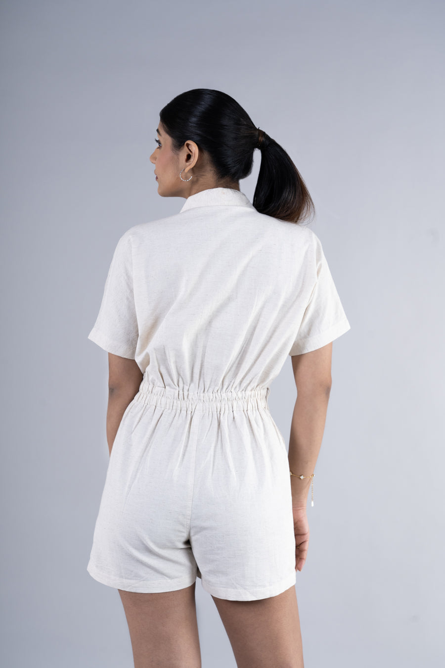 Relaxed Fit Linen Playsuit