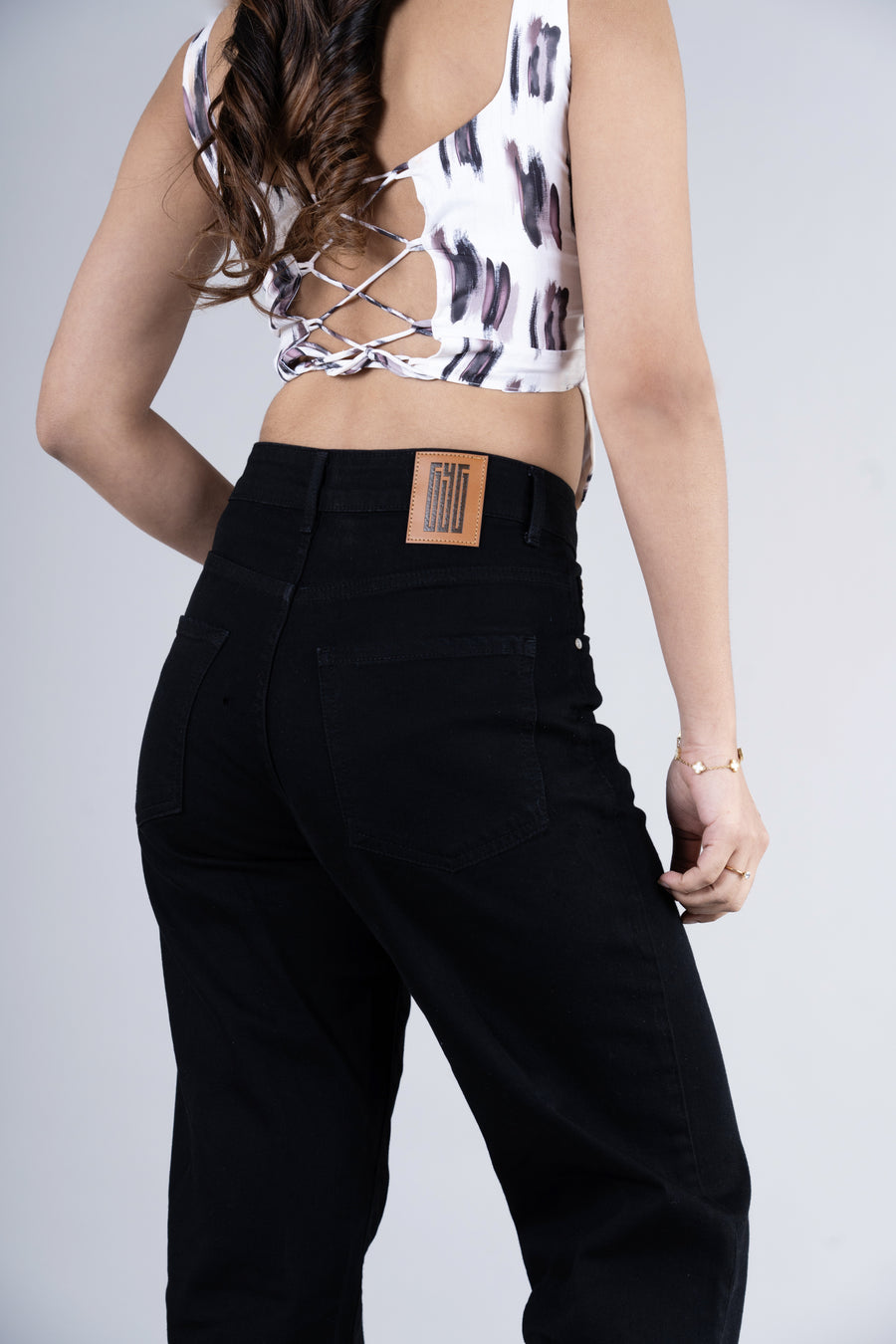 Abstract Printed Corset Top