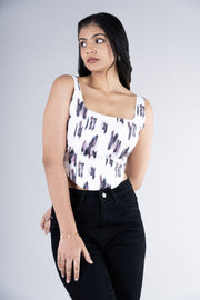 Abstract Printed Corset Top