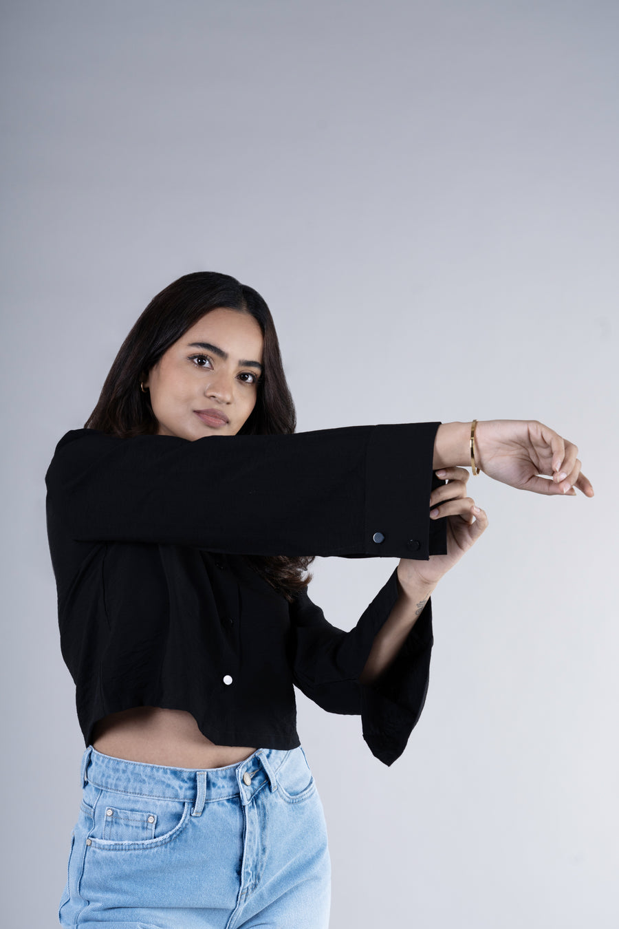 Oversized Cloud Cropped Shirt