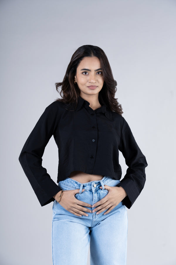 Oversized Cloud Cropped Shirt