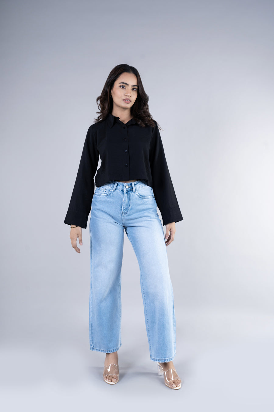 Oversized Cloud Cropped Shirt