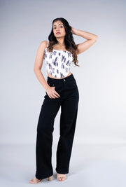 Abstract Printed Corset Top
