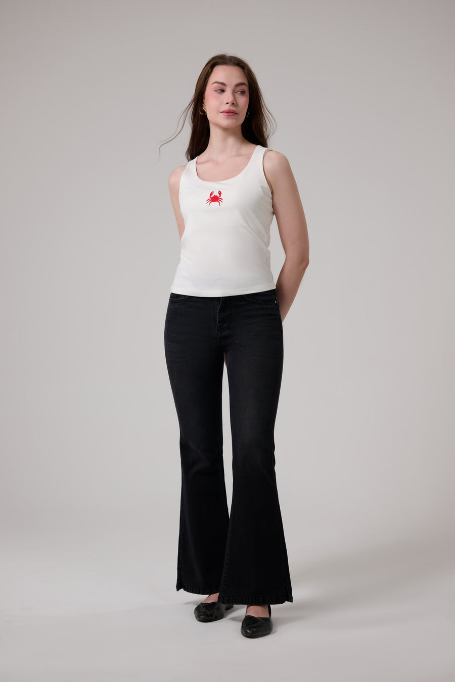 Crab Embroidery Tank Top