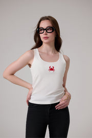 Crab Embroidery Tank Top