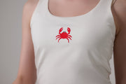 Crab Embroidery Tank Top