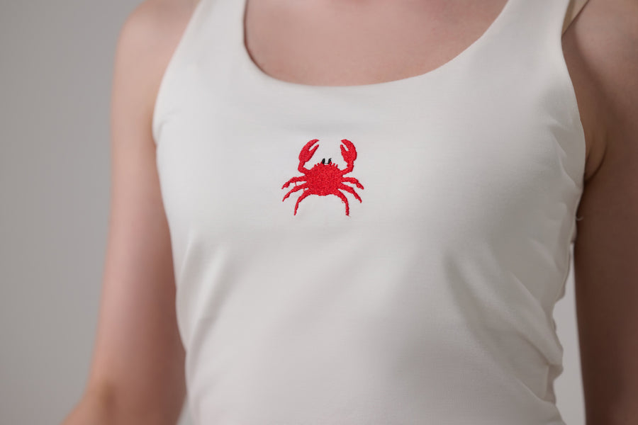 Crab Embroidery Tank Top