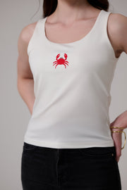 Crab Embroidery Tank Top