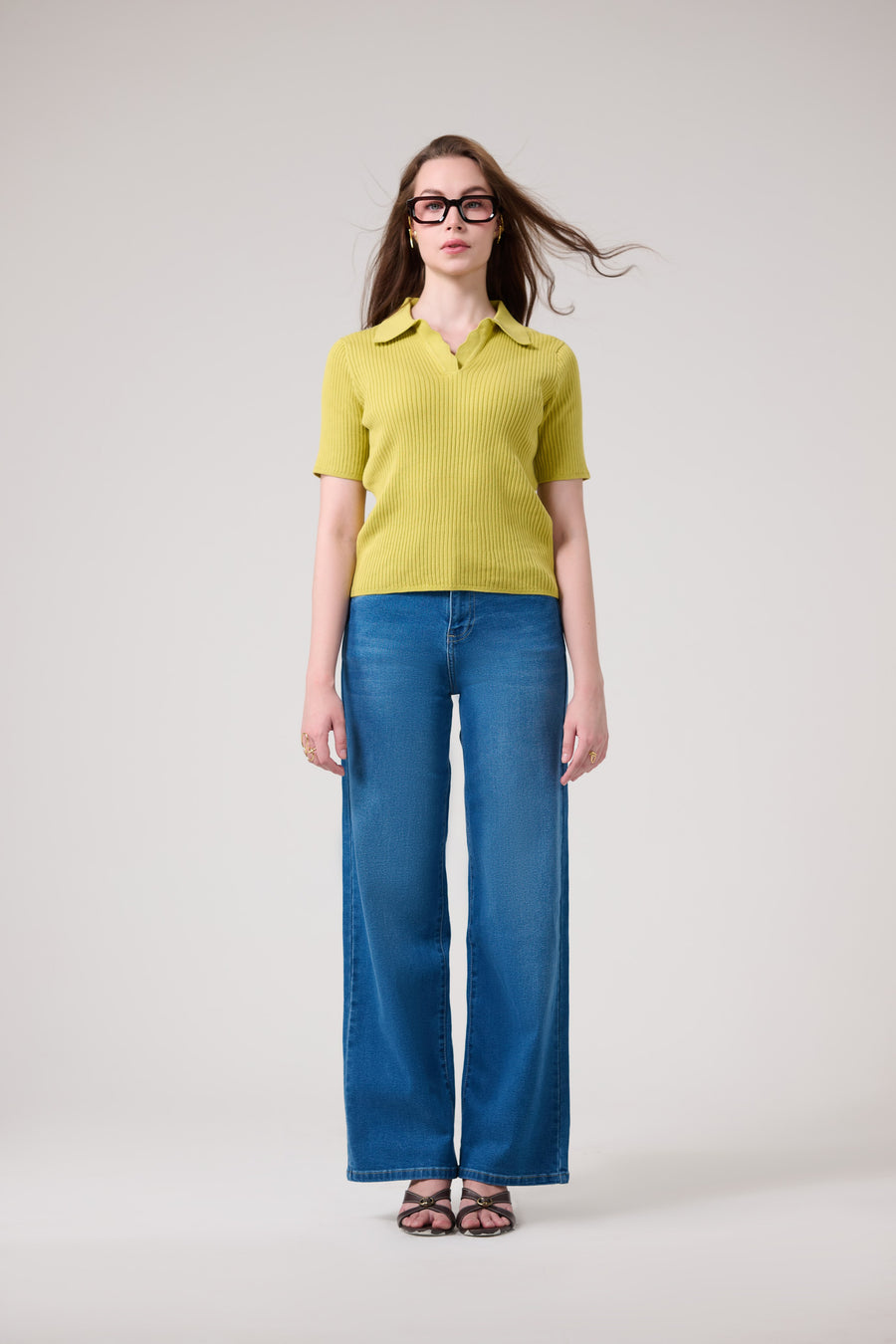 Everyday Mid-Blue Wide Jeans