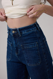 Front Pocket Denim Wide Leg jeans