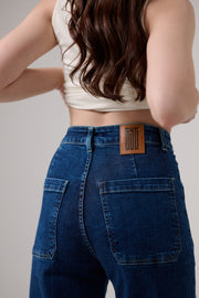 Front Pocket Denim Wide Leg jeans