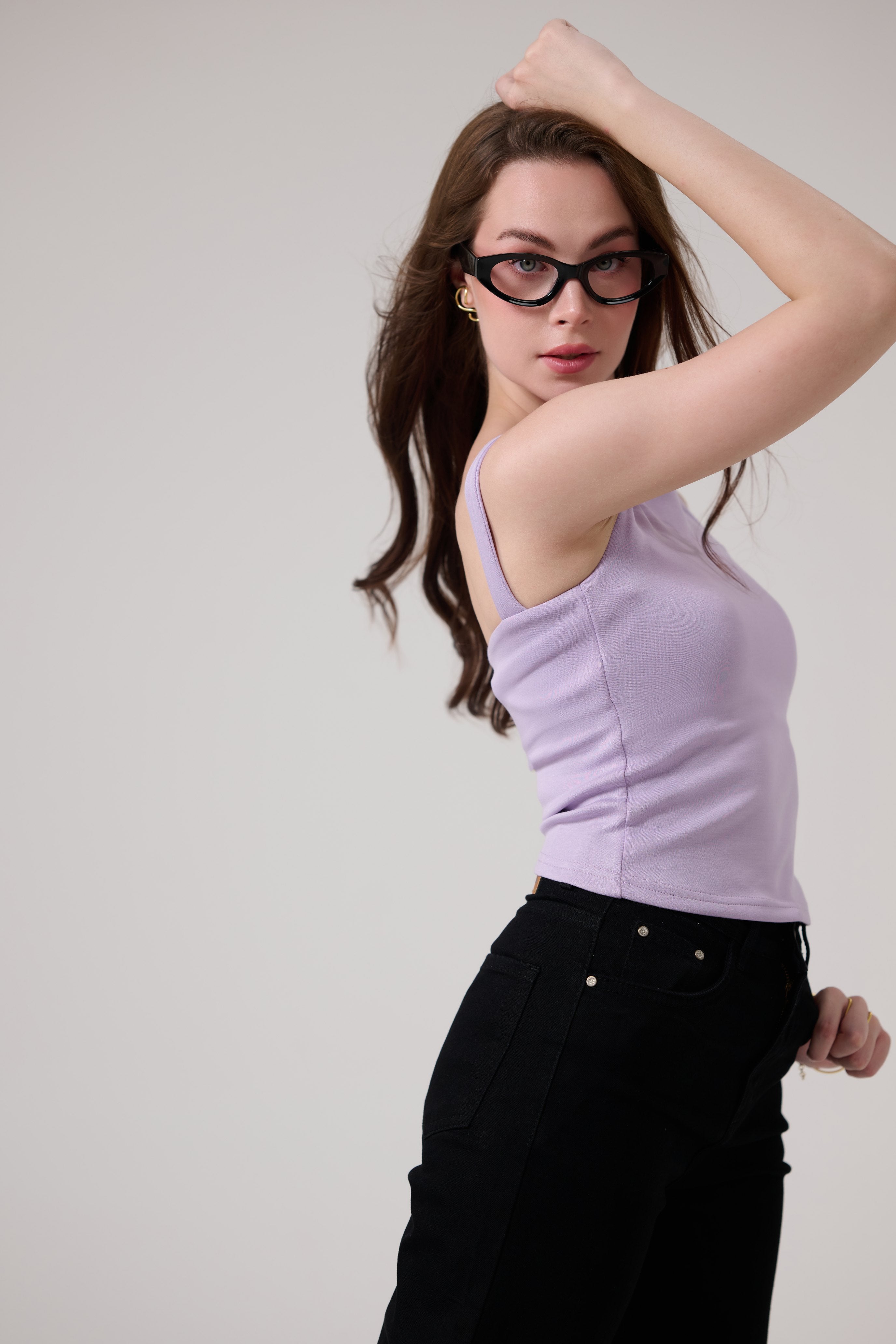 Lavender Deep Back Tank Top