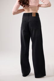 Weathered Black Wide Leg Jeans