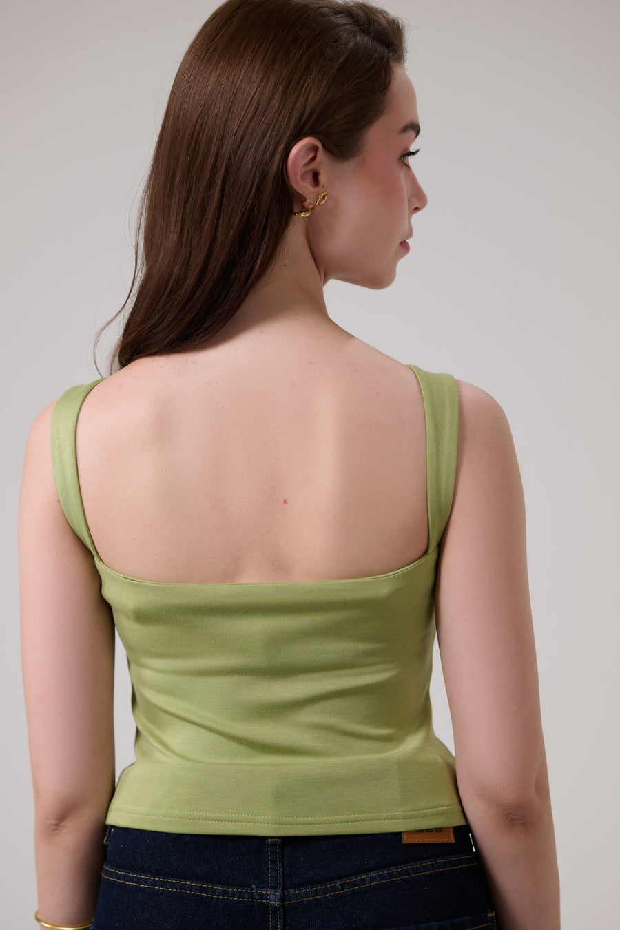 Green Deep Back Tank Top