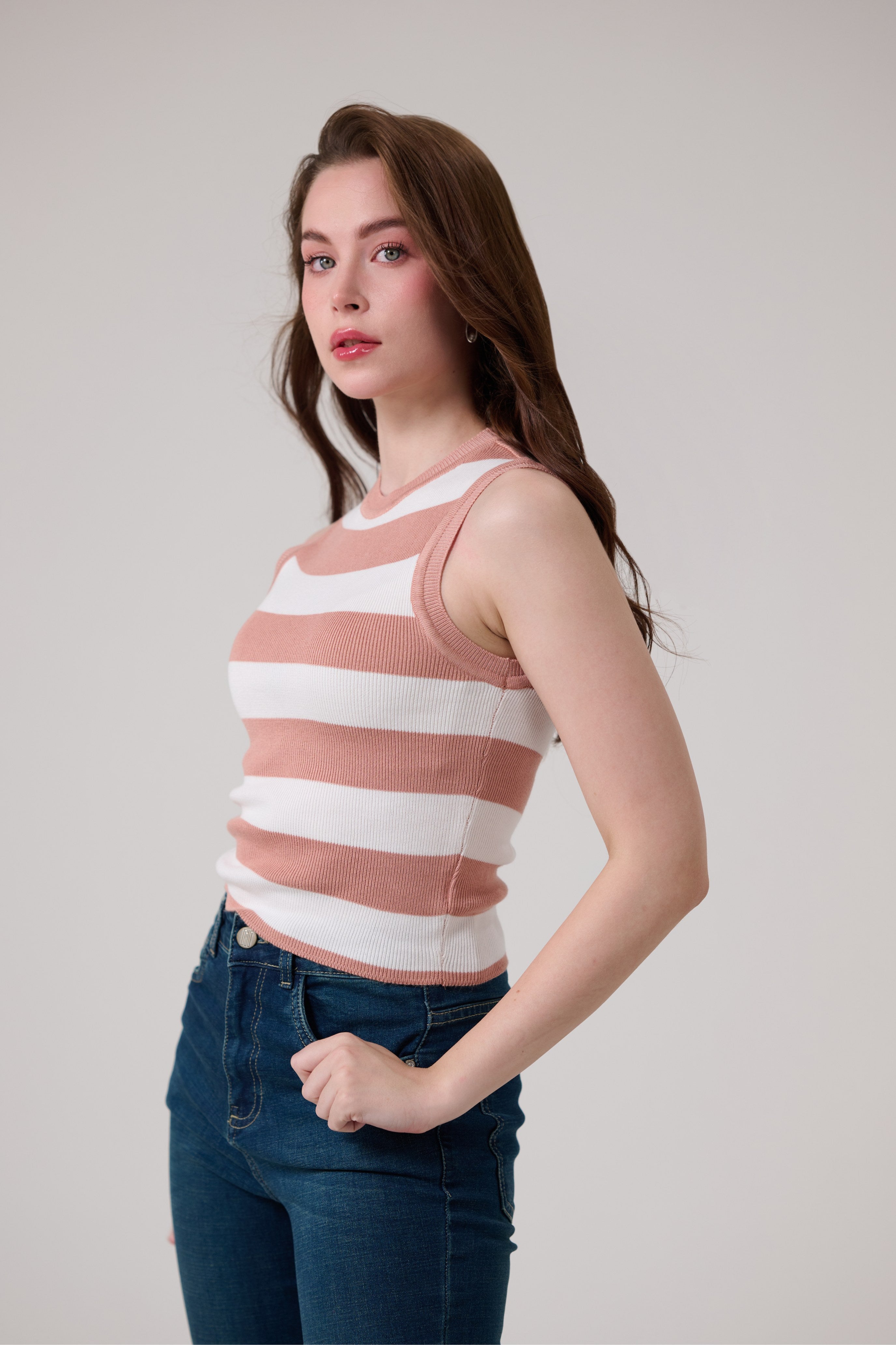 Peach Knit Tank Top