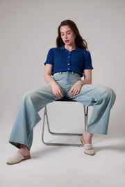 Tinted Light Blue Wide leg jeans